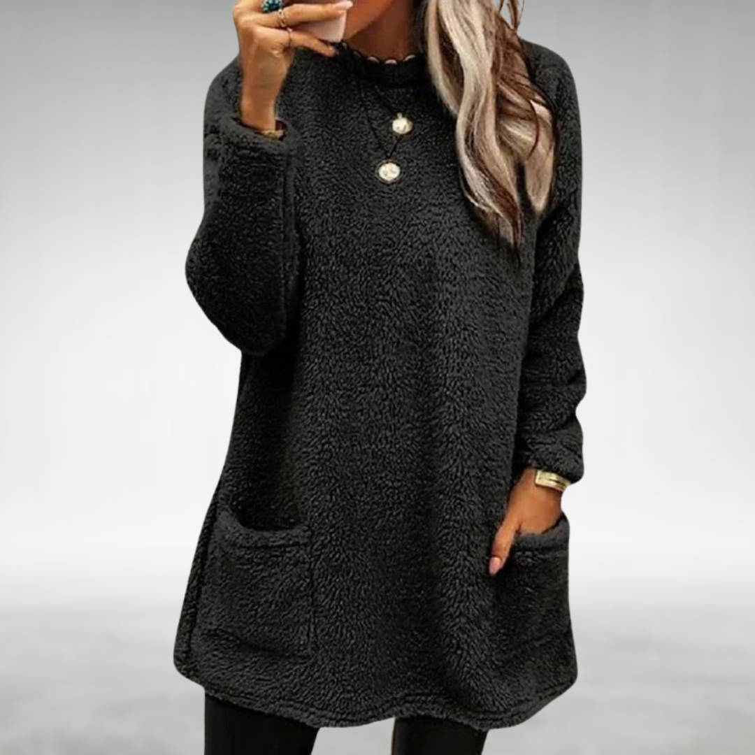 Christel | Fleece trui met zakken