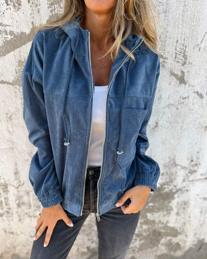 Zenna | Witte corduroy jas