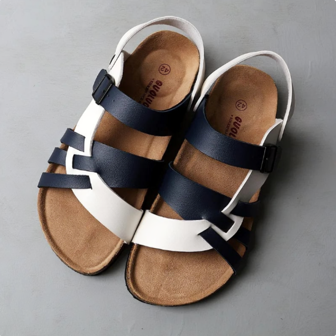 Ottilie | Klassieke Leren Sandalen met Orthopedisch Comfort