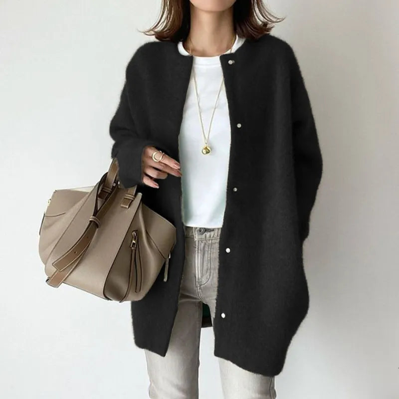 Cilla | Lange cardigan van zachte wol