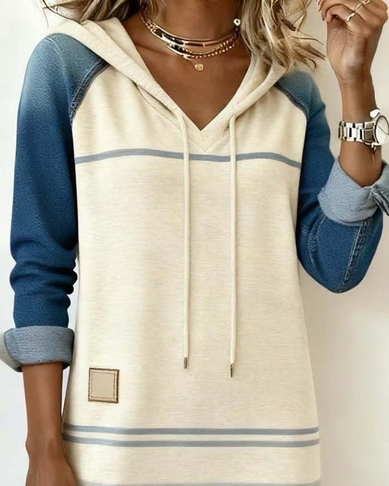 Jacolien | Gestreepte Hoodie Jurk met Kleurmix