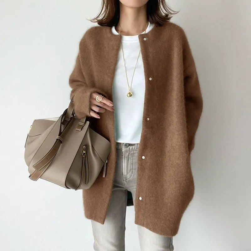 Cilla | Lange cardigan van zachte wol