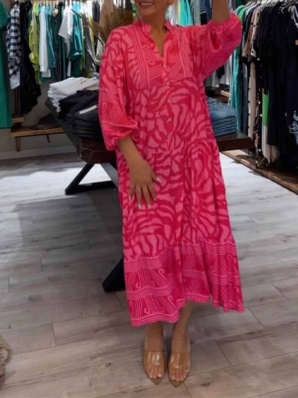 Mila | V-hals jurk met print