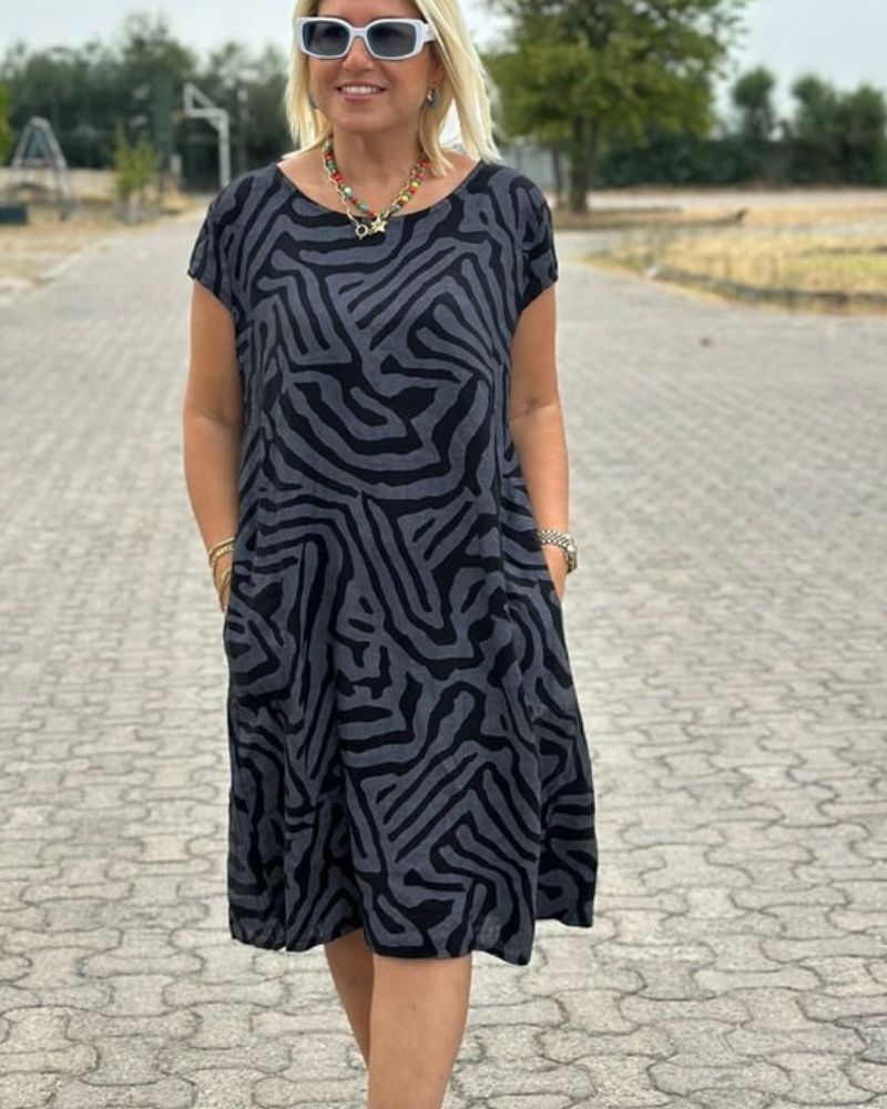 Canan | Zomer jurk met ronde hals en mooie print