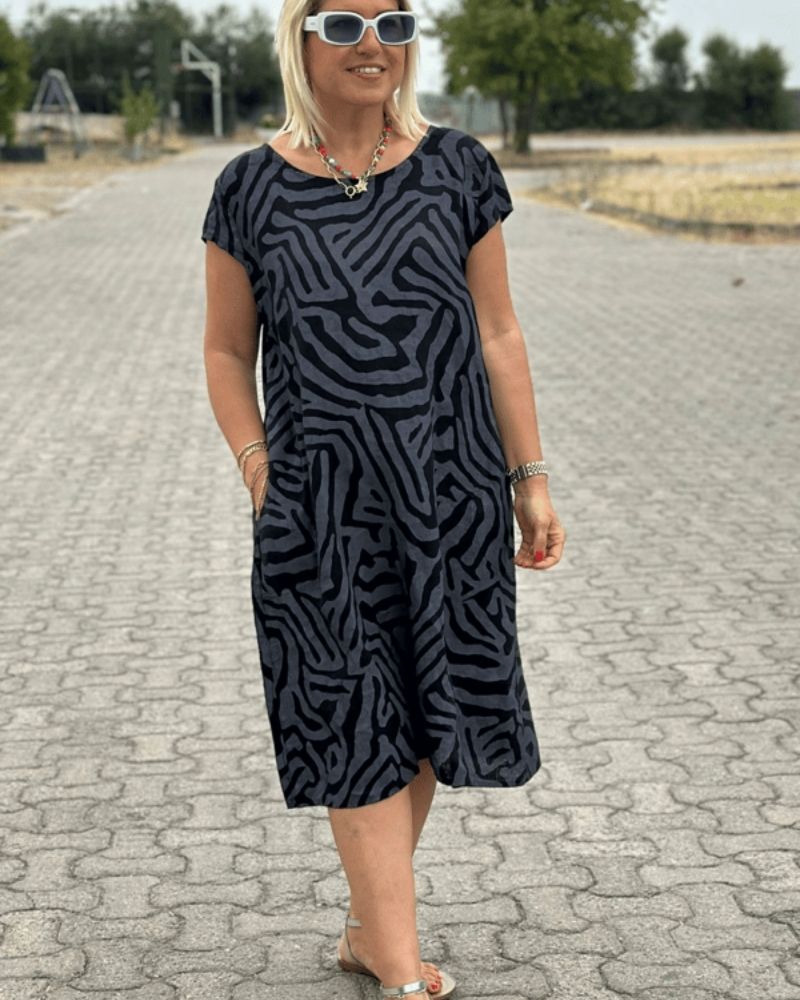 Canan | Zomer jurk met ronde hals en mooie print