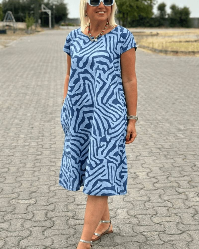 Canan | Zomer jurk met ronde hals en mooie print