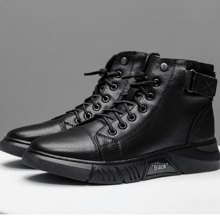 Jasper | Leren hoge sneakers met strakke lijnen