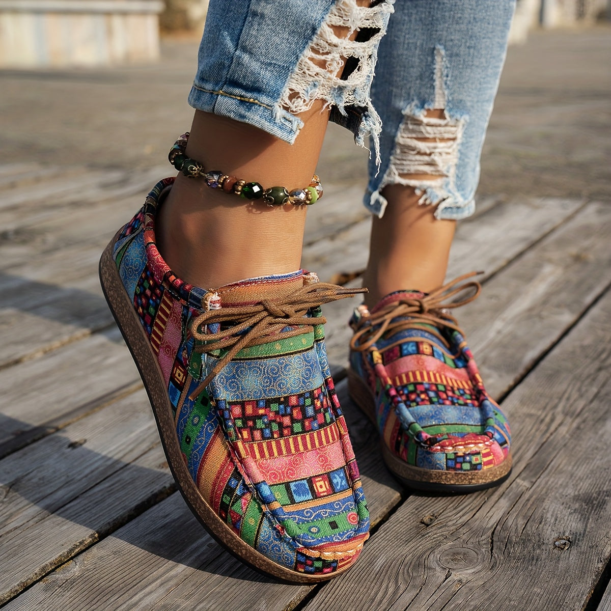 Greetje | Kleurrijke Retro Damesschoenen