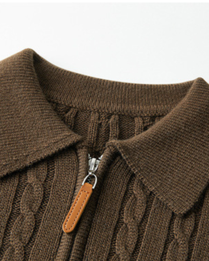 100% Premium Wollen Zip-Up Trui