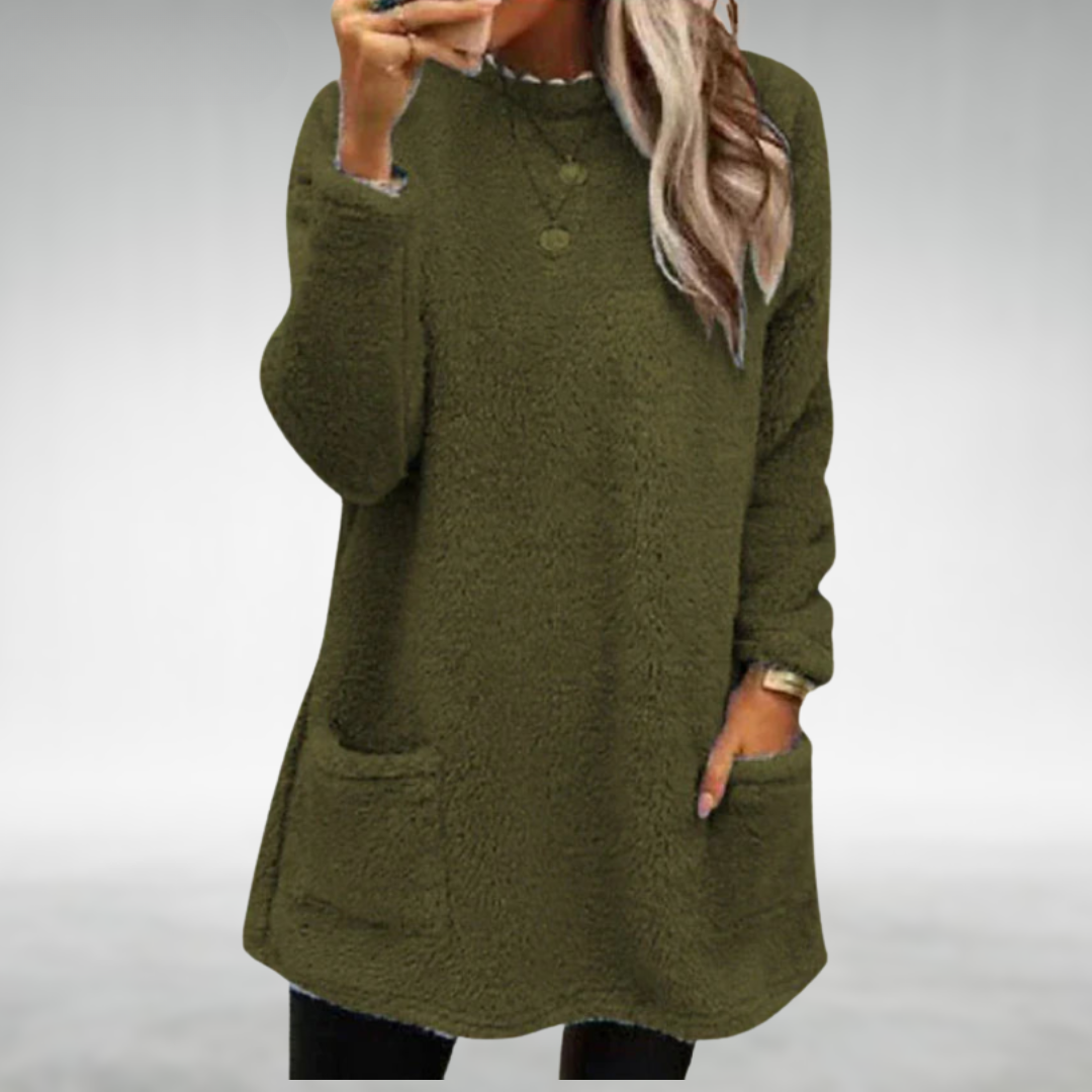 Christel | Fleece trui met zakken