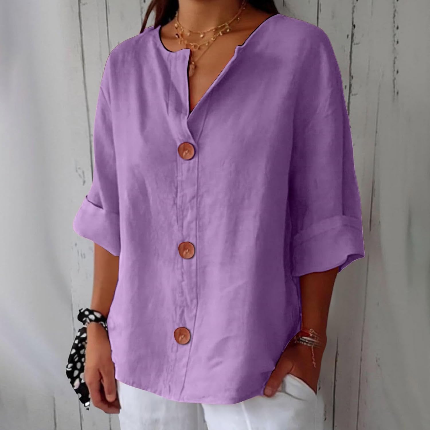 Adriana | Losvallende linnen blouse