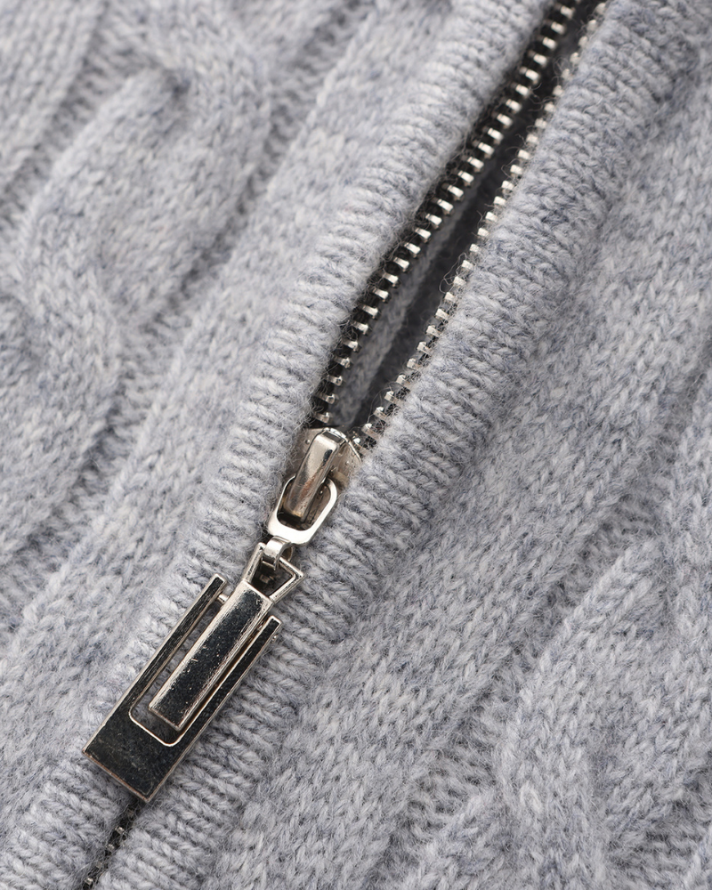 100% Kasjmier Geweven Half-Zip Trui