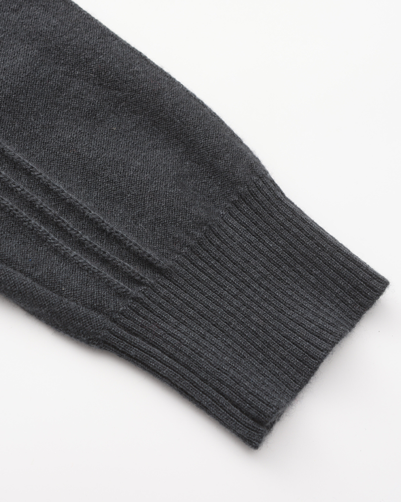 100% Kasjmier Geribde Half-Zip Trui
