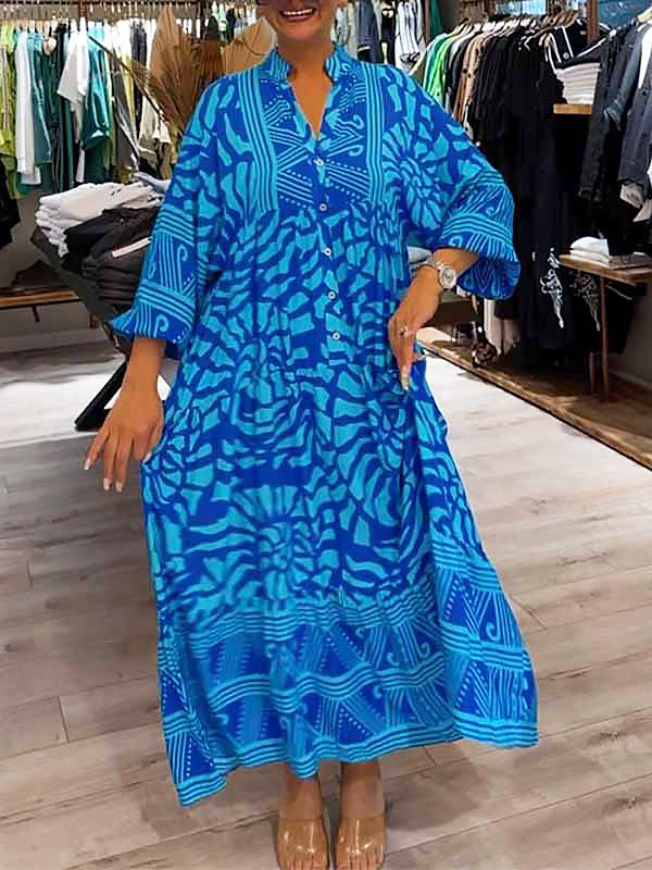 Mila | V-hals jurk met print