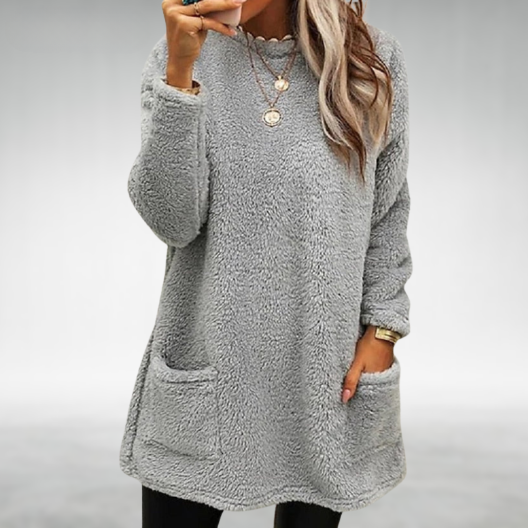 Christel | Fleece trui met zakken