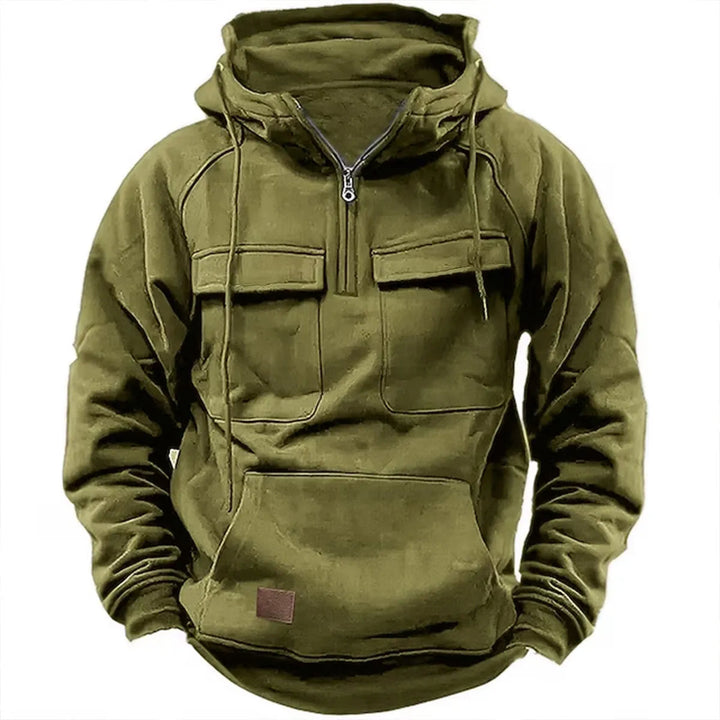 Ulrich | Hoodie met rits en borstzakken
