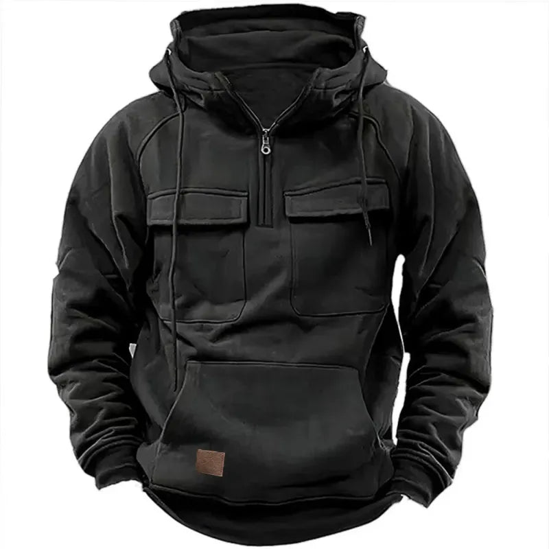 Ulrich | Hoodie met rits en borstzakken