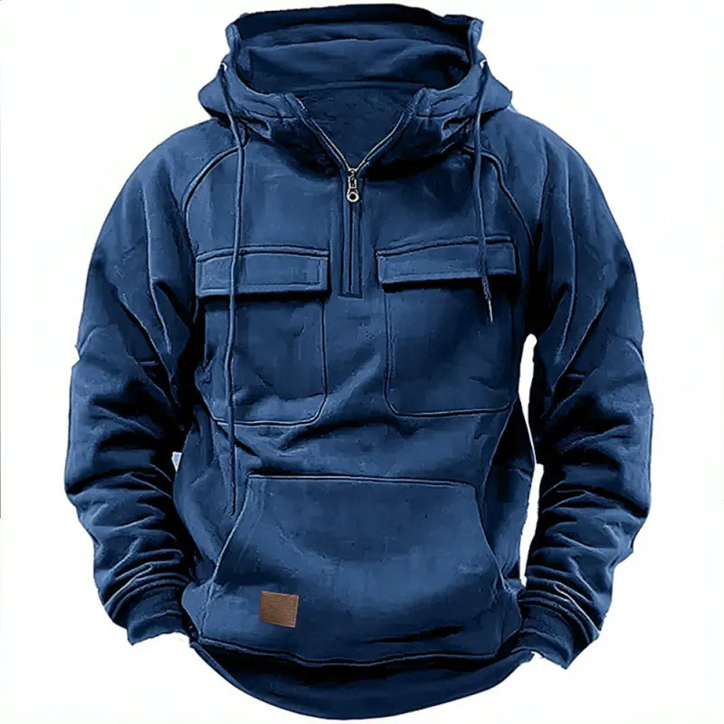 Ulrich | Hoodie met rits en borstzakken