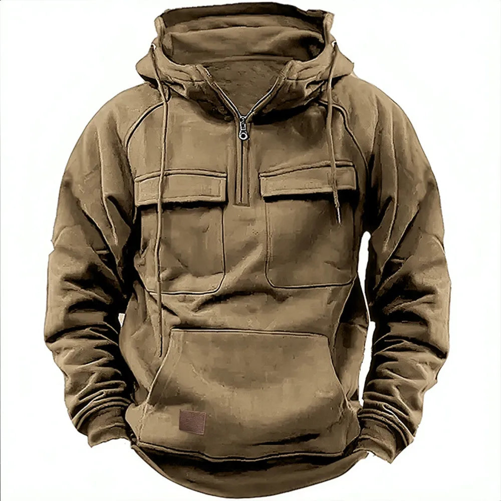 Ulrich | Hoodie met rits en borstzakken