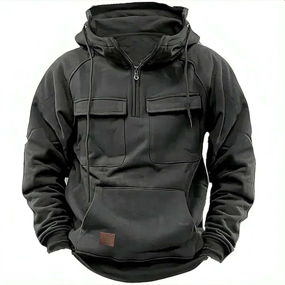 Ulrich | Hoodie met rits en borstzakken