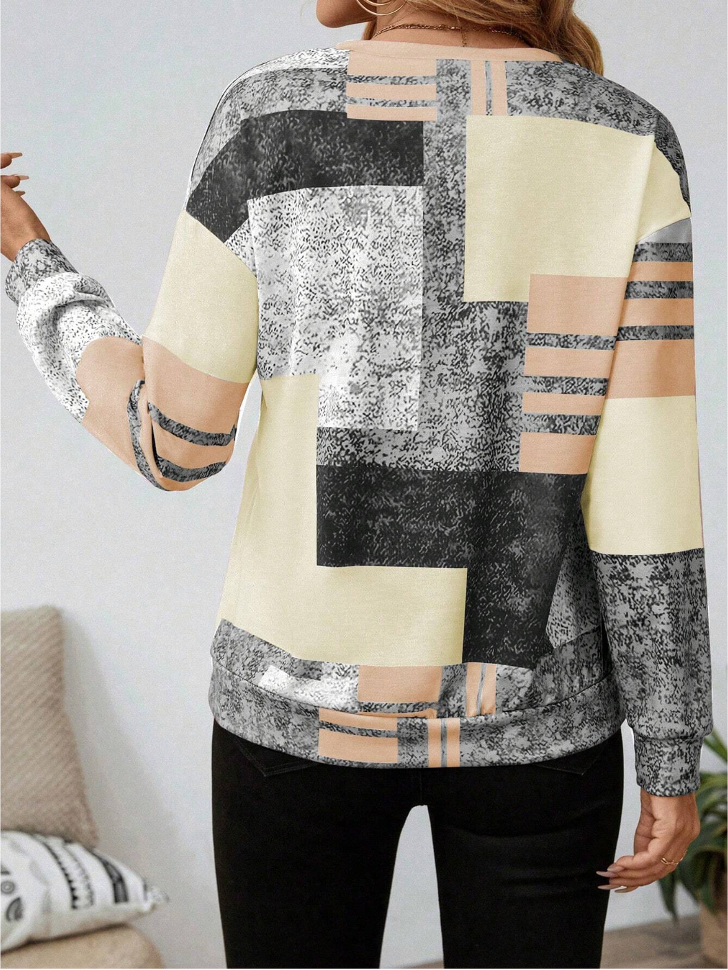 Thekla | Trui met grafische print en ritssluiting