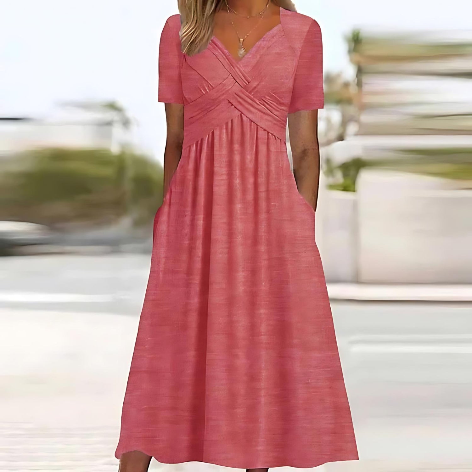 Inez | Mouwloze midi jurk