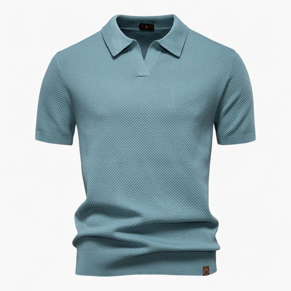 Lennart | Gebreid poloshirt met verfijnde structuur