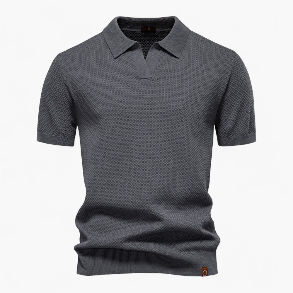 Lennart | Gebreid poloshirt met verfijnde structuur