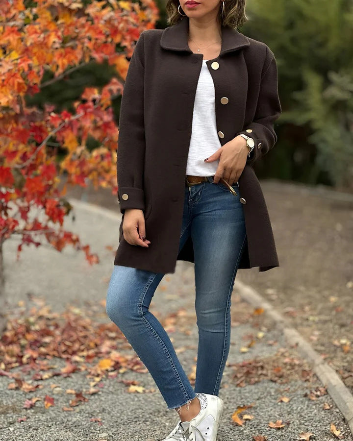 Klara | Klassieke oversize mantel met knoopsluiting