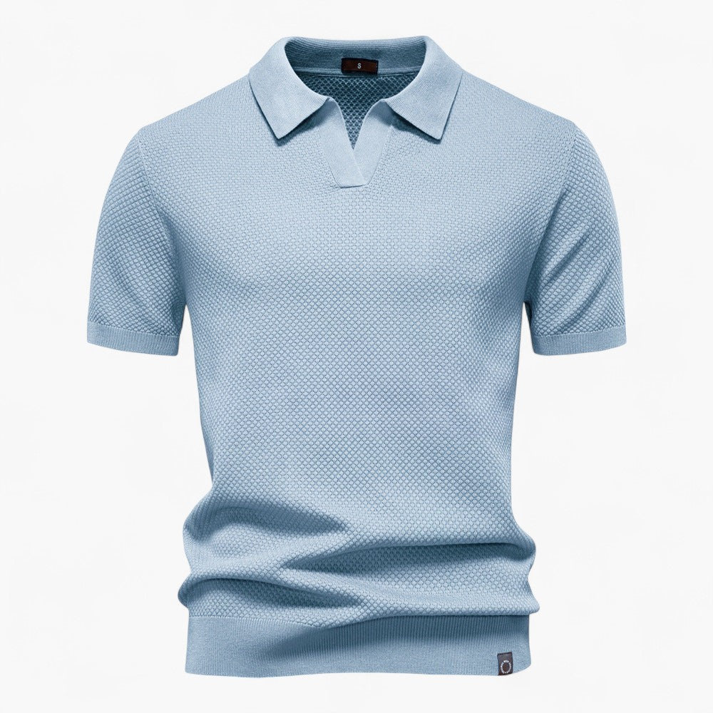 Lennart | Gebreid poloshirt met verfijnde structuur