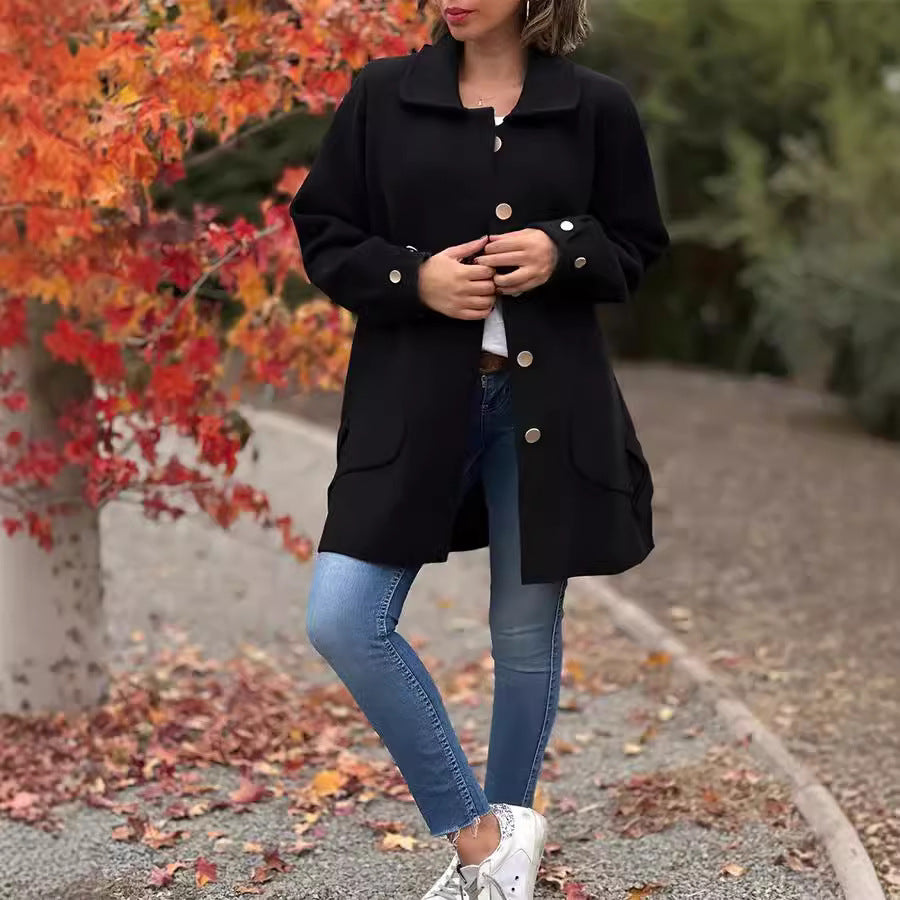 Klara | Klassieke oversize mantel met knoopsluiting
