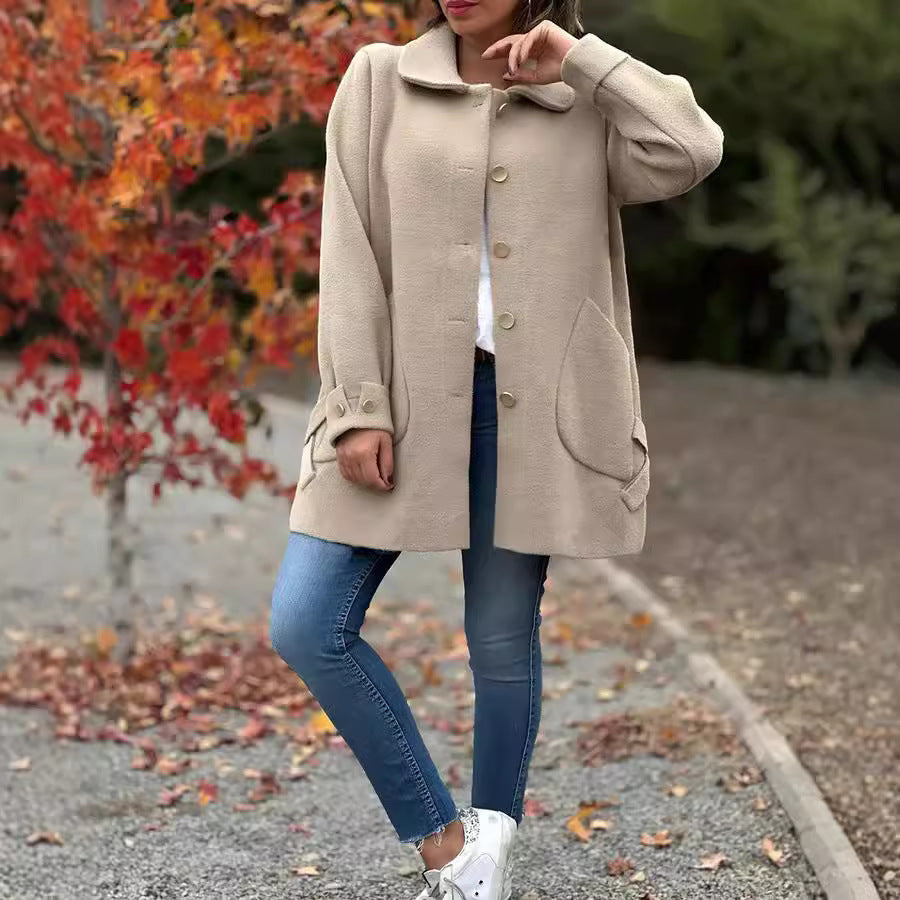 Klara | Klassieke oversize mantel met knoopsluiting