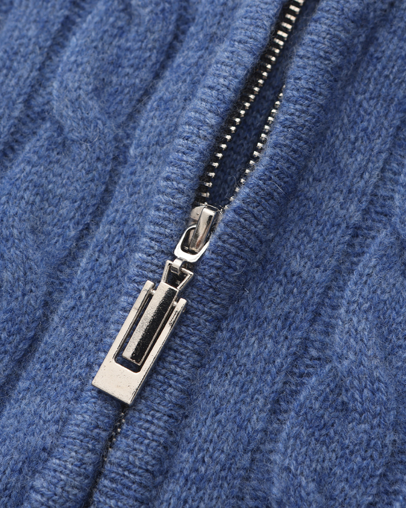 100% Kasjmier Geweven Half-Zip Trui
