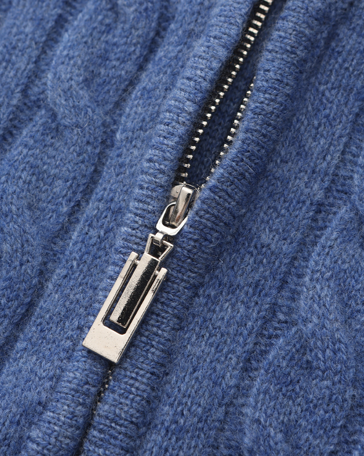 100% Kasjmier Geweven Half-Zip Trui