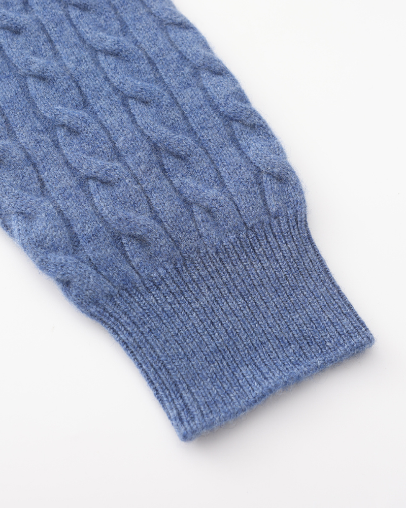 100% Kasjmier Geweven Half-Zip Trui
