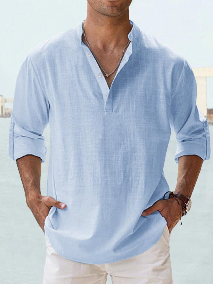 Thomas | Blouse met open kraag en zomerse flair