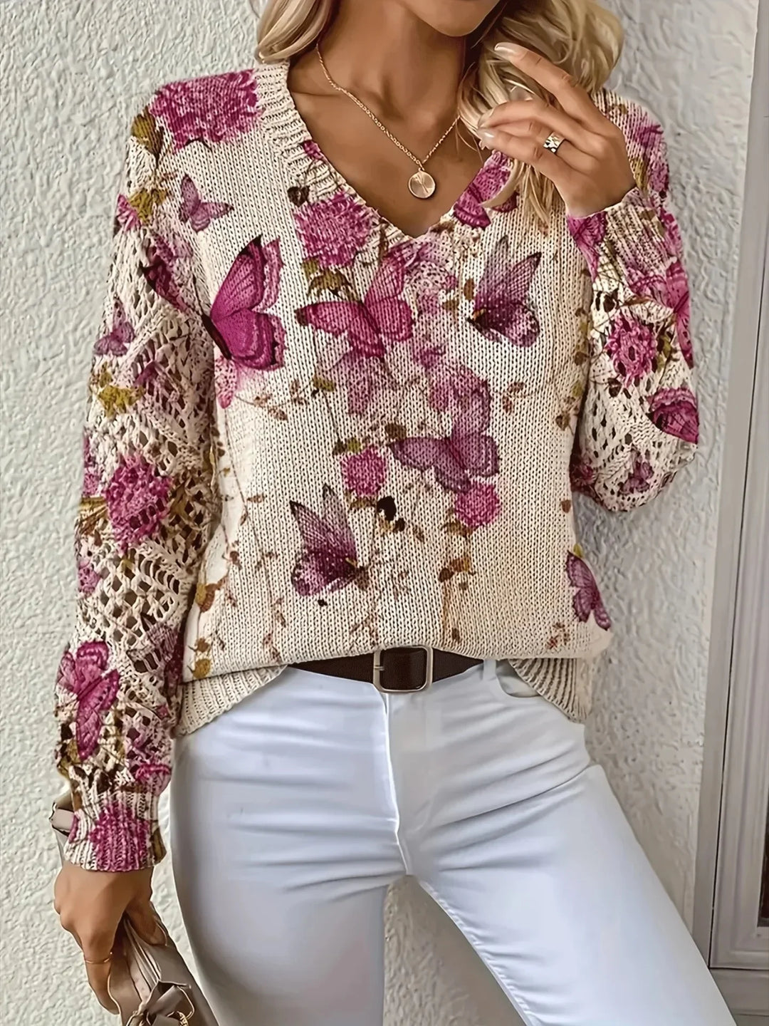 Beatrix | Elegante trui met bloemendessin