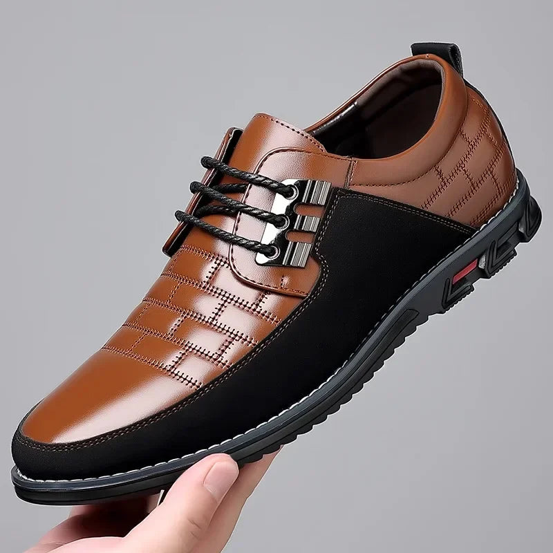 Niels | Leren schoen met scherpe belijning