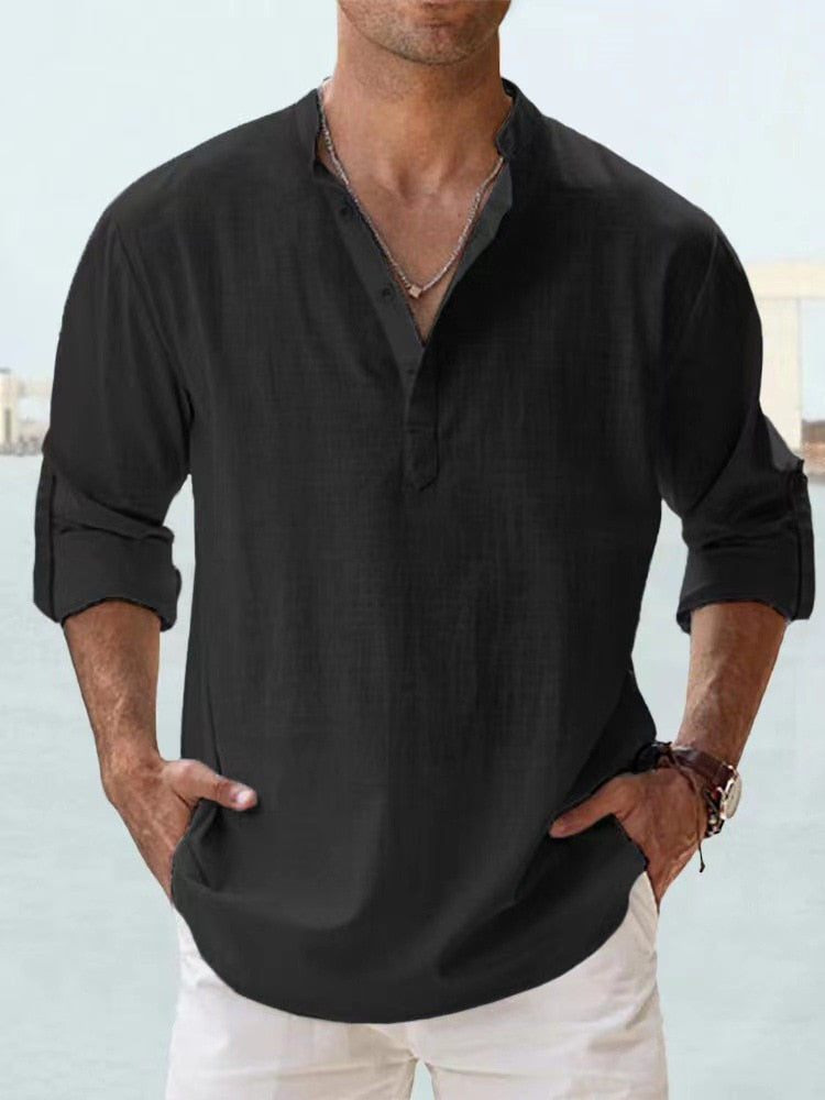 Thomas | Blouse met open kraag en zomerse flair