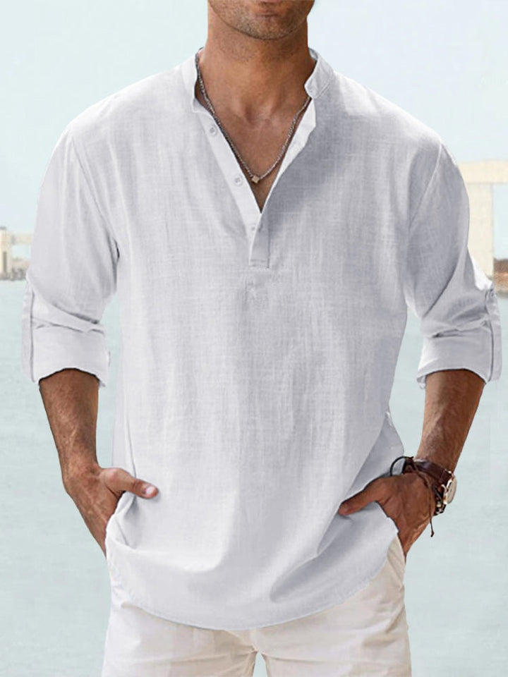 Thomas | Blouse met open kraag en zomerse flair