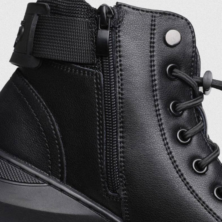 Jasper | Leren hoge sneakers met strakke lijnen