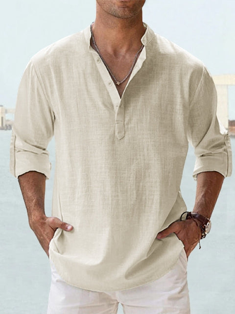 Thomas | Blouse met open kraag en zomerse flair