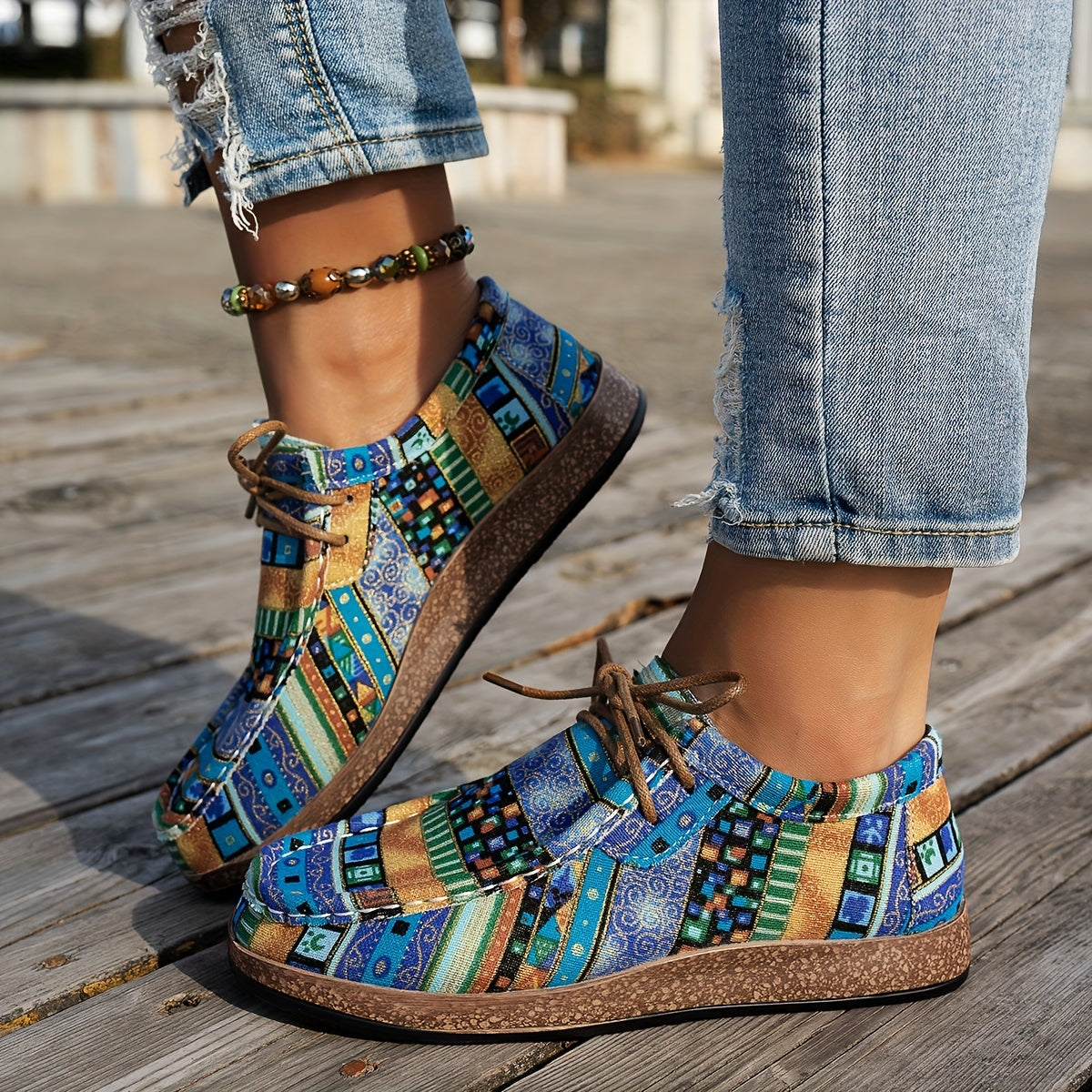 Greetje | Kleurrijke Retro Damesschoenen