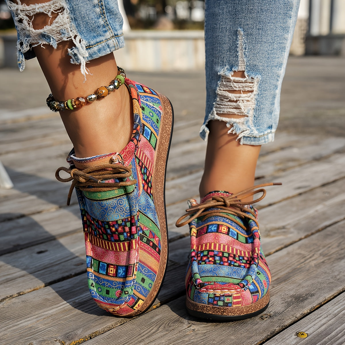Greetje | Kleurrijke Retro Damesschoenen