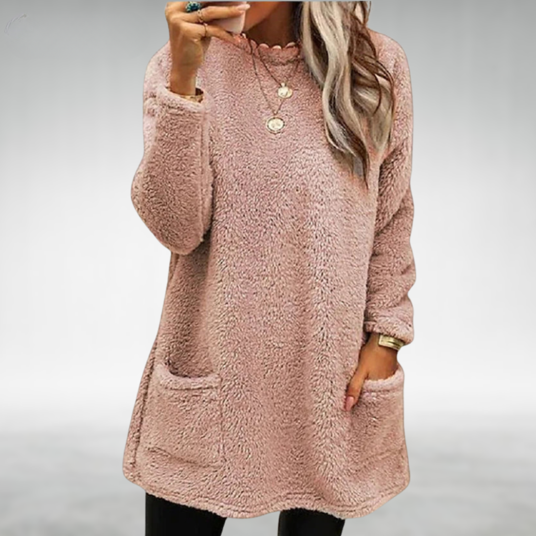 Christel | Fleece trui met zakken