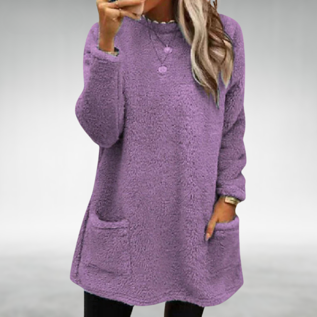 Christel | Fleece trui met zakken