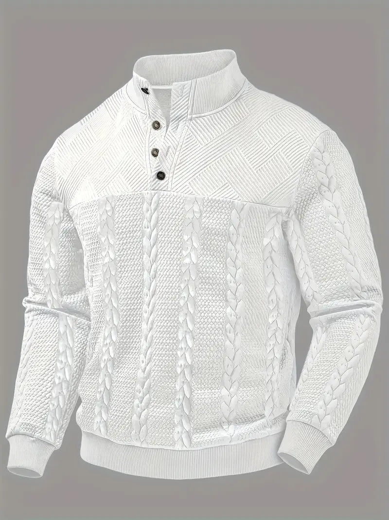 Heere | Lange Mouw Henley Trui Met Strepen