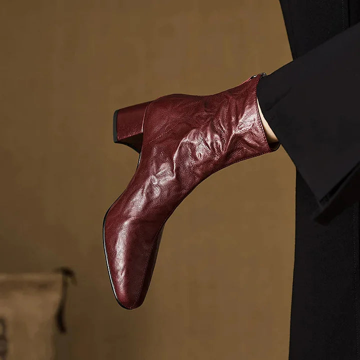 Adora | Casual Enkellaarsjes met Vierkante Neus