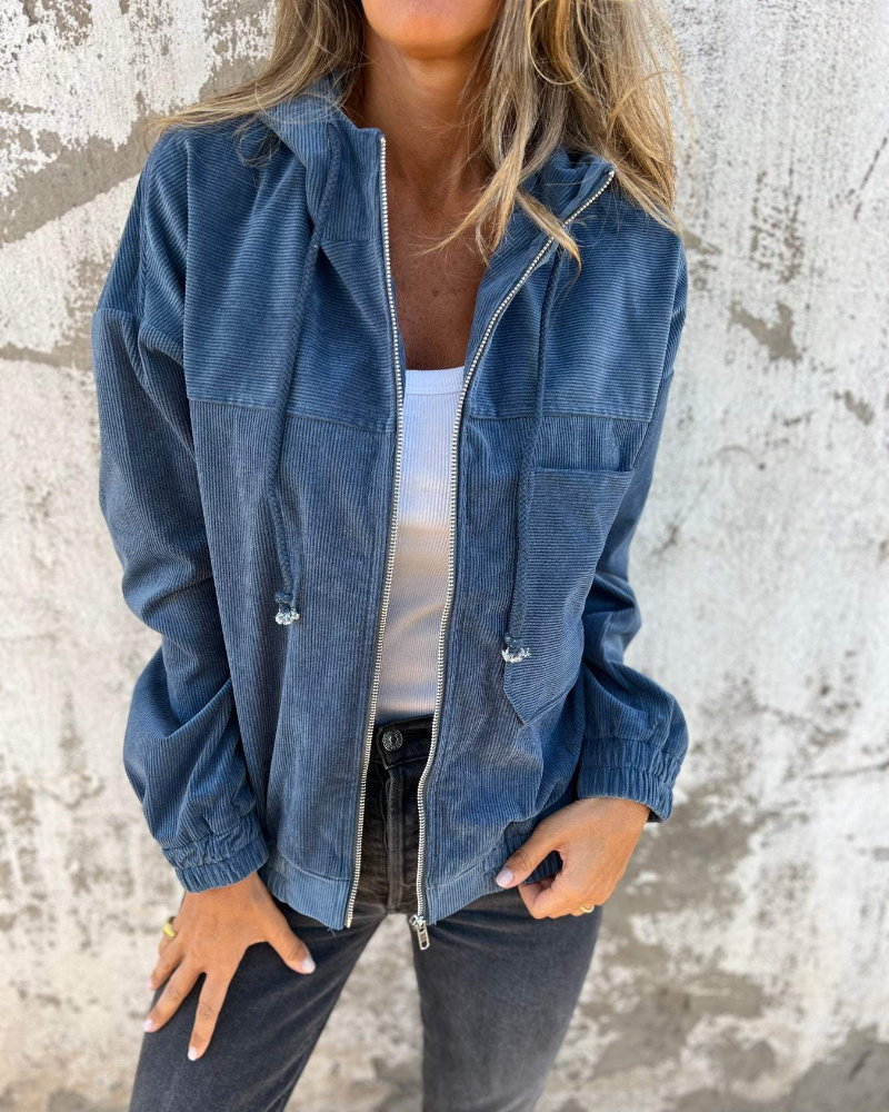 Zenna | Witte corduroy jas