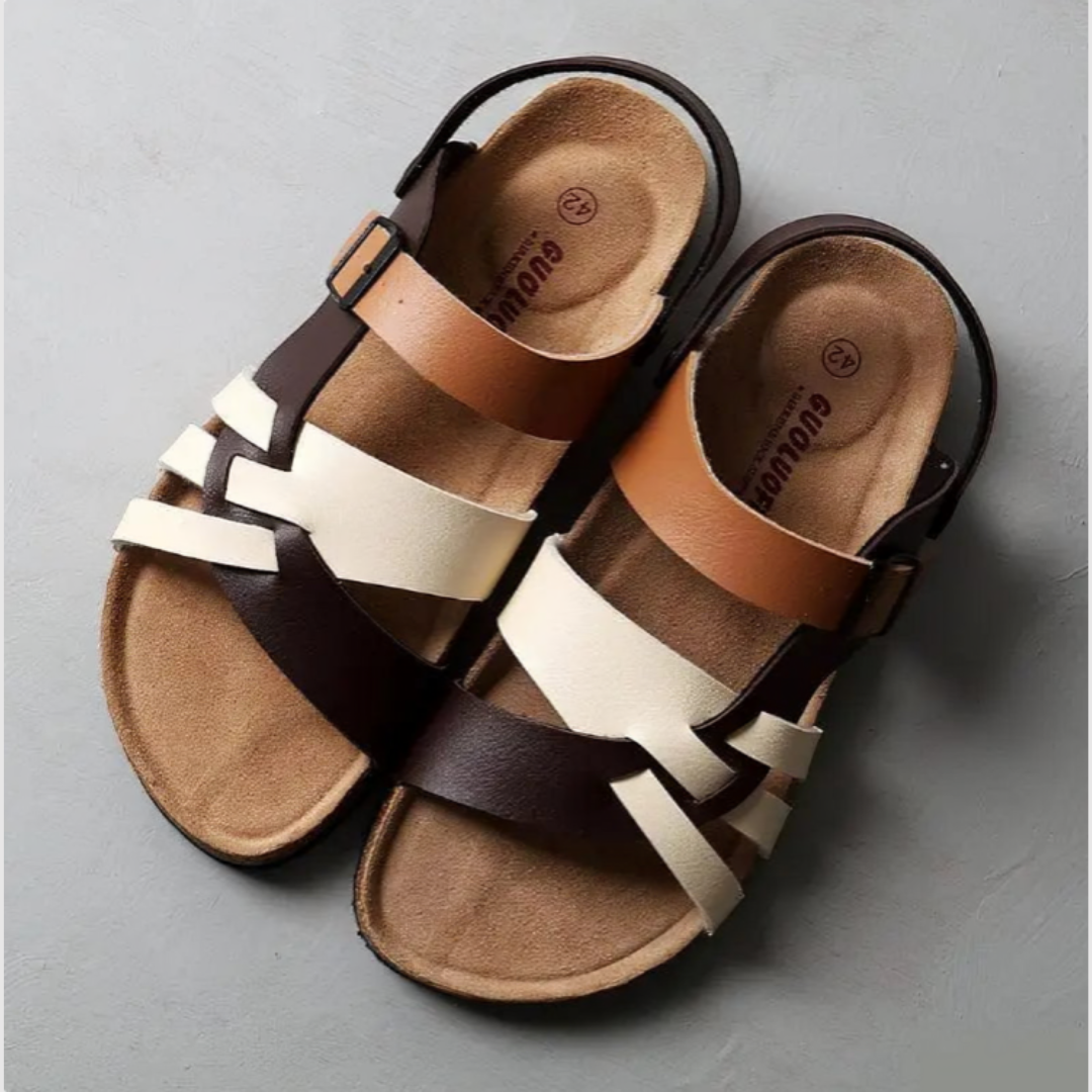 Ottilie | Klassieke Leren Sandalen met Orthopedisch Comfort